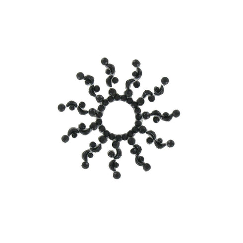 SiaLinda: Brust- und Körpertattoo Aoani schwarz, selbstklebend, 2er Set, Blumenmuster.